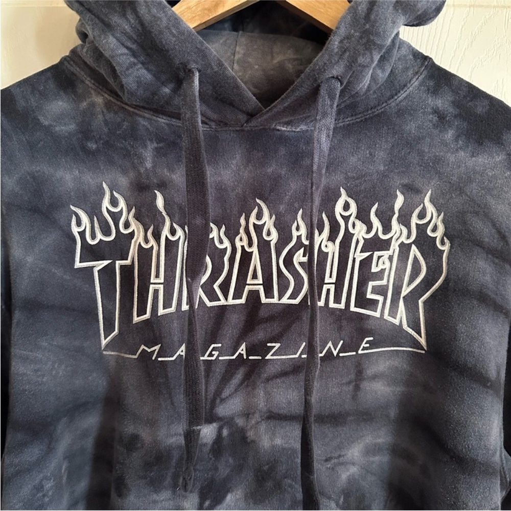 Rare Thrasher Magazine Flame Logo Tie-Dye Hoodie Dyenomite Collab Hand Dyed M - Picture 5 of 8